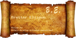 Bretter Elizeus névjegykártya